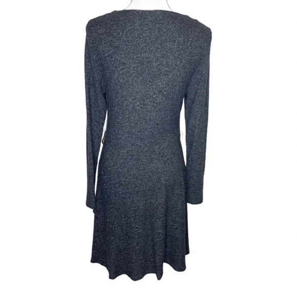Anthropologie Saturday Sunday Gray Crossover Long Sleeve Sweater Dress - Picture 2 of 12